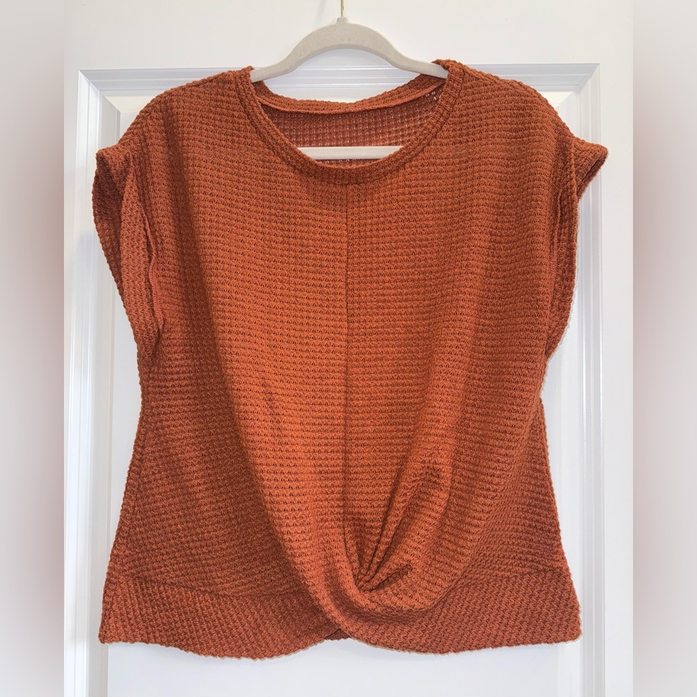 Women's Waffle Twist-Front Top